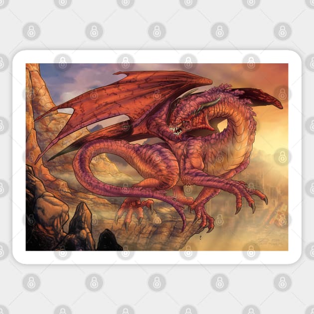 Great Red Dragon Sticker by jpowersart